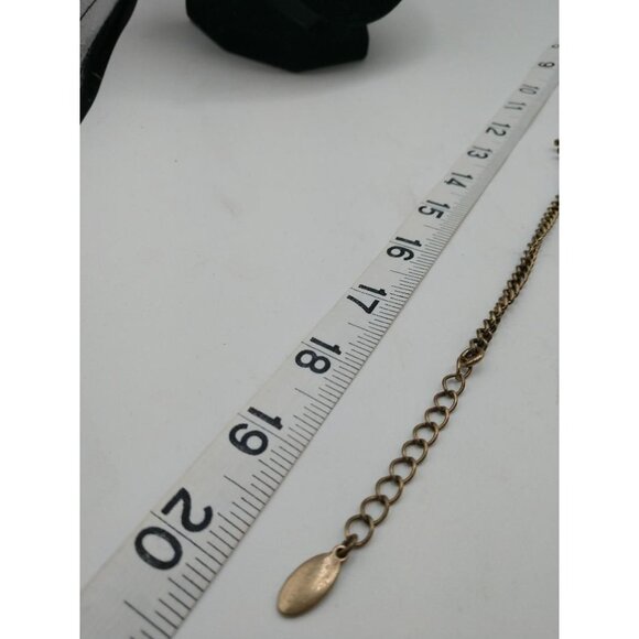 Vintage Gold-Tone Ann Taylor Starburst Medallion Necklace With Faux Pearl Accent - Picture 6 of 6